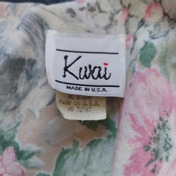 Vintage Kwai Lace Trimmed Exaggerated Collar Floral‎ Full Skirted Dress 60s - Picture 7 of 15